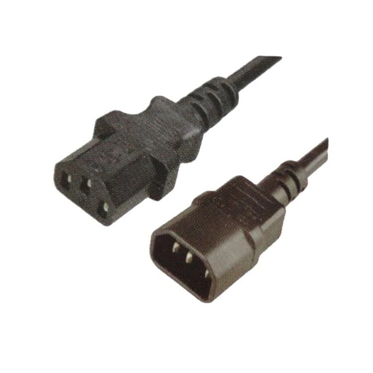Standard Computer Power Cord Extension - C14 to C13 - IEC Male to Female UPS/PDU Lead IEC320C13 to IEC320C14 - Black 1m