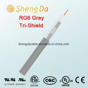 RG6 Tri-Shield Grey Coaxial Cable for CATV -Factory