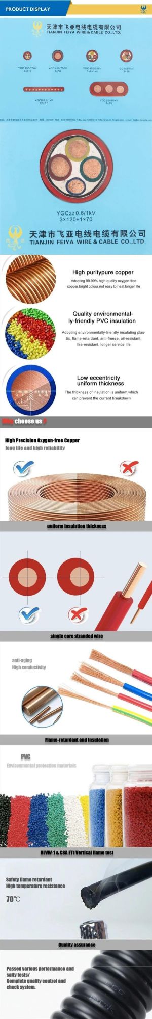 95m/Roll Ygc 2X1.5mm2 Silicone Rubber Cable