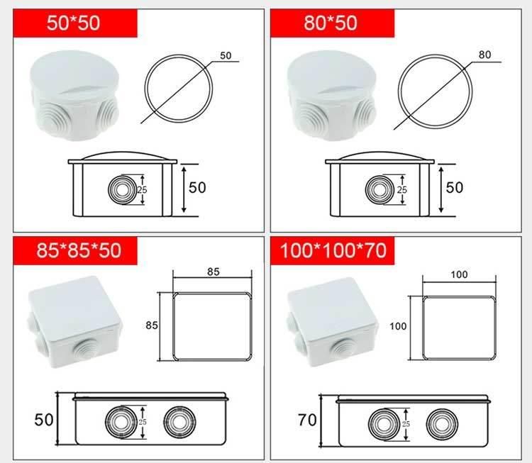 Waterproof Electrical Enclosure 50*50 ABS PP PC Plastic Junction Box