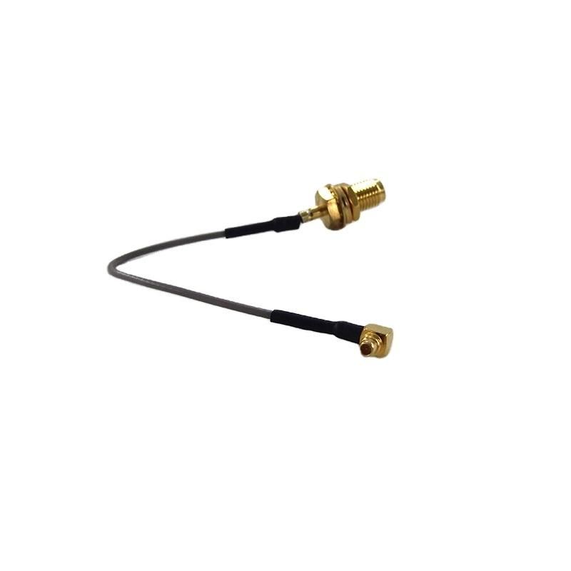 1.37mm Cable Jumper Rubber RF Coaxial Waterproof Connector Cable Assembly with SMA Female Bulkhead Connector to MMCX Male Plug Right Angle Crimp Connector