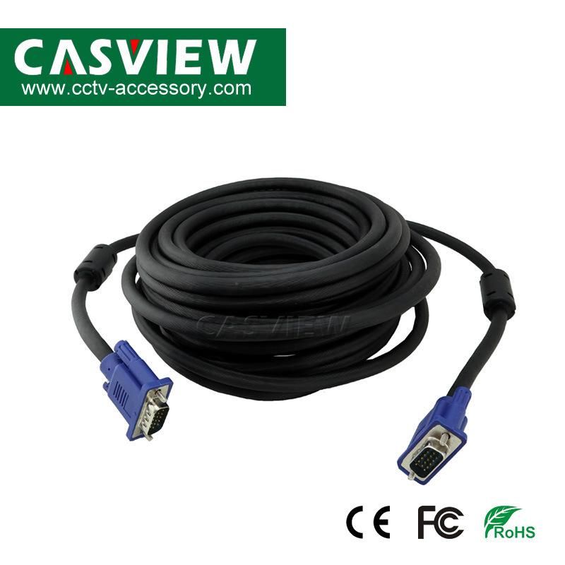 10m Blue 15pins VGA Line Male to Male M/M VGA HD Transfer Wire Video
