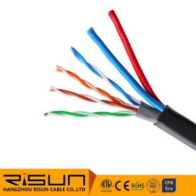 Outdoor UTP CAT6 CCTV Siamese Internet Cable with Power Wire 305m/Roll