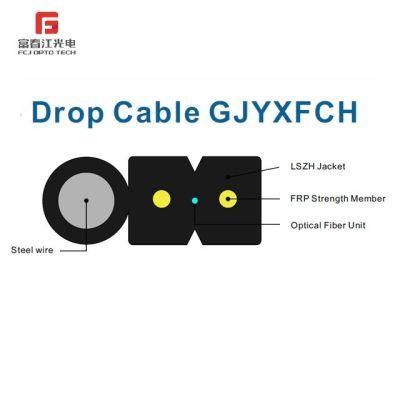 Factory Price All Dielectric 1/2/4 Cores Fibers Drop (GJYXFCH) FTTH Fiber Optic Cable