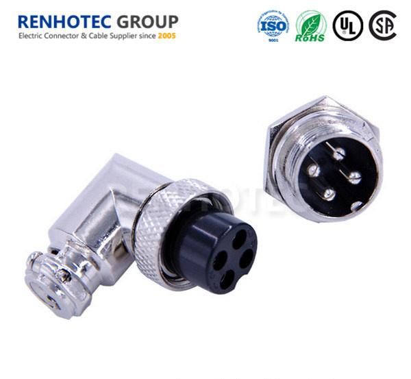 Waterproof Aviation Connector Male Socket Panel Mount Gx16 4 Pin Connector
