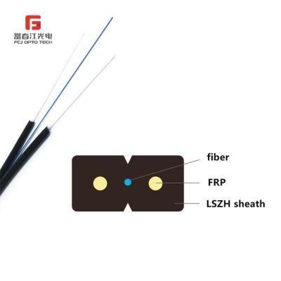 Indoor 2 4 Core Single Mode FTTH GJXFH Drop Fiber Optic Cable