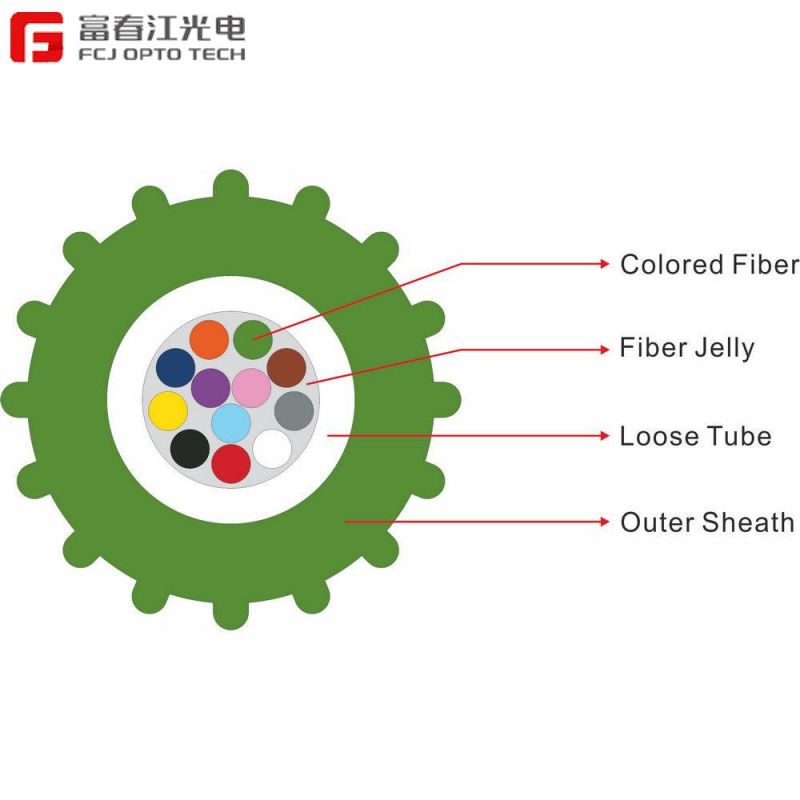 China Supplier Delosmart Gjyxfh03 Optical Fiber FTTH Cable Center Tube Structure Jacket LSZH Strength Member FRP
