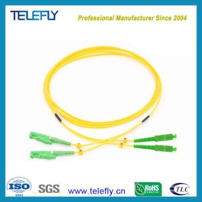 E2000/APC-Sc/APC Singlemode Duplex Optical Fiber Patch Cord 3.0mm PVC 3 Meters