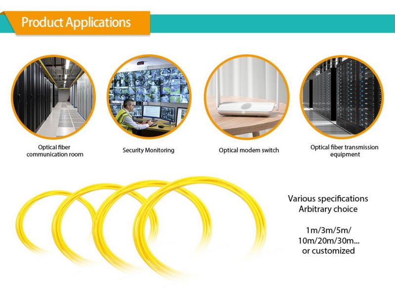 Singlemode Simplex Fiber Optic Patch Cable APC-FC/FC Sm 2.0mm 9/125um FTTH ODF Fiber Patch Cord Optical Fiber Jumper 3m 5m 10m 30m