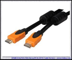 Nylon Sleeve Bicolor HDMI Cable 1.4 ,Gold-Plated and Dual Core Pass 1080p