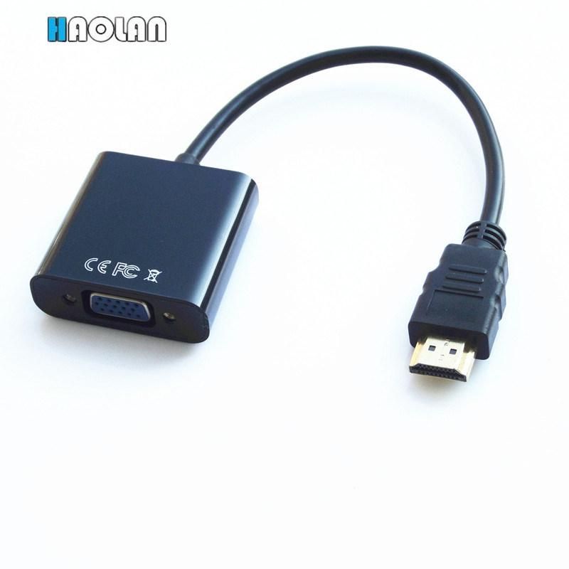 Gold Plated 1080P Video Black HDMI Male to VGA Female Cable 15cm Adapter