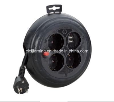 Cr-G03mu German Type Cable Reel with Children Protection and 2*Usbs