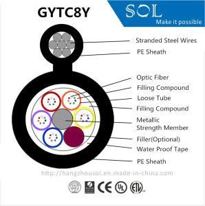 Outdoor Aerial Aramid Yarn Tape GYTC8Y Fiber Optic Cable