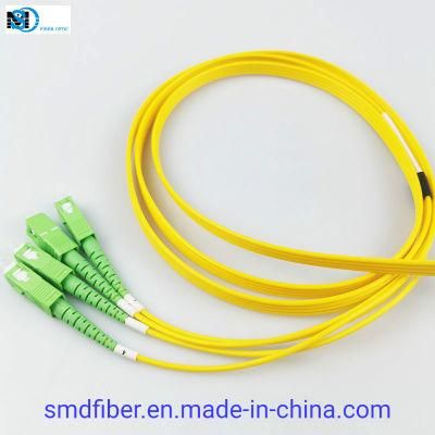 Sc/APC 4core Quadplex Flat Cable Patch Cord Pigtail with 2.0mm
