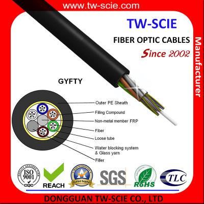 Aerial Single Mode Power Transmission System GYFTY 6/12/24 Core Fiber Optic Cable