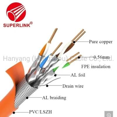 Network LAN Cable 23AWG Copper Wire SFTP Cat7 Computer Wire RJ45