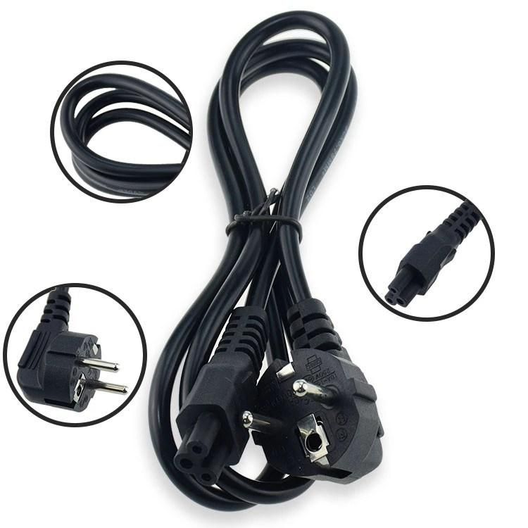 EU Power Cord with Plug IEC C5 Power Cord 3pin Power Cord for Notebook Laptop PC Computer