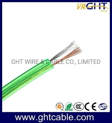 Transparent Flexible Speaker Cable with Clear/Transparent PVC (2X120 CCA Conductor)