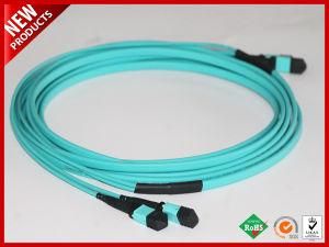 3.0mm 100Gbps 24F MTP Mating Fiber Optical Multimode OM3 Trunk Method B Patch Cable