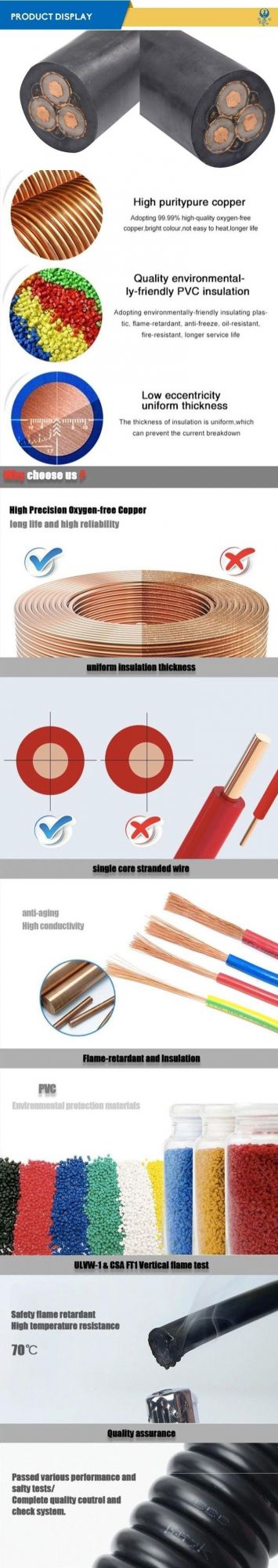 Copper Coal-Mining Mobile Metal Screened Rubber Sheathed Soft Cable
