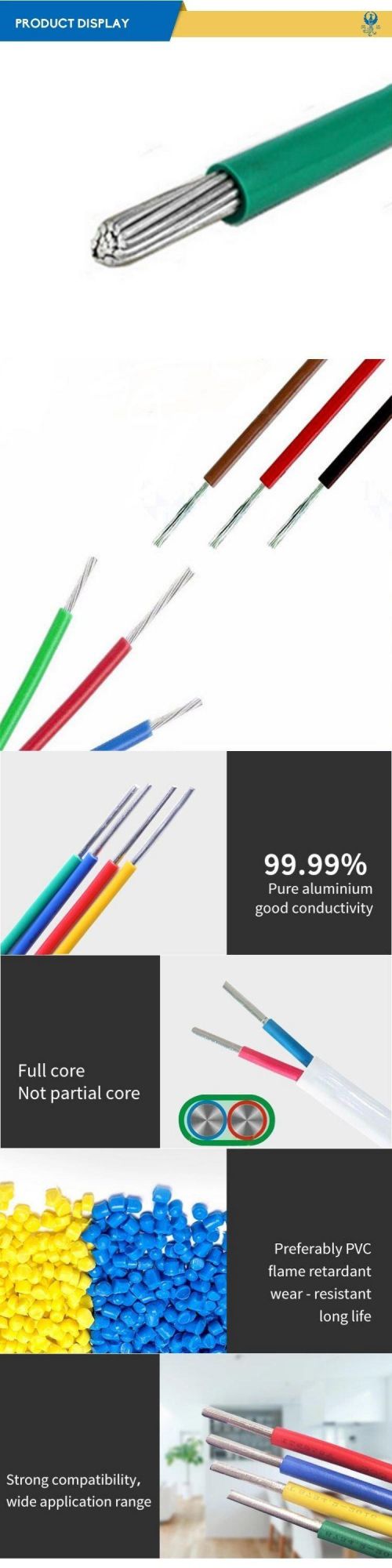 Blv 2.5-400mm Aluminum Conductor 450/750V PVC Insulation Cable Electric Wire