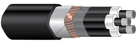 BS 6622 Single Core Unarmoured (Copper Wire Screened) 11kv XLPE Stranded Aluminium Conductors