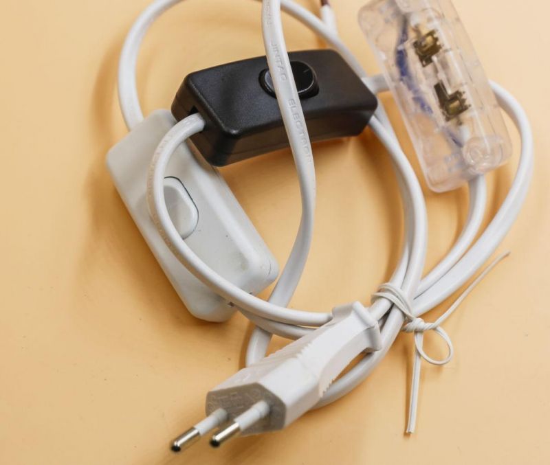 USA 2 Pin Plug to E12 Lamp Socket Lamp Power Cord with Dimmer Switch