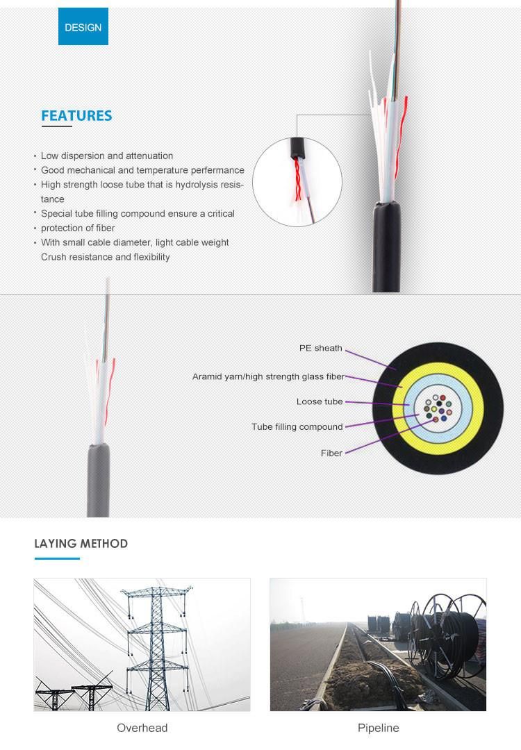 Fast Delivery Jet Unitube Non-Metallic Micro Cable Single Mode Fiber Optic/Optical Cable for Duct /Aerial Installation