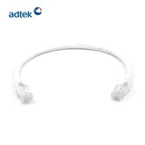Adtek White Color Bare Copper Patch Cord PVC/LSZH UTP Molded Boot Cat. 5e Patch Cord