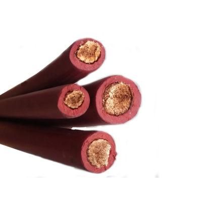 Orange Red Color 0 2 AWG 4 Gauge 6 AWG Copper Wire PVC / Rubber Flexible Welding Cable