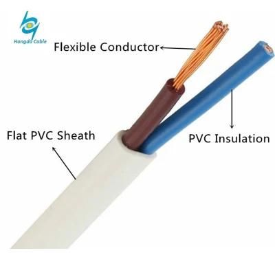 18AWG Soild Flexible Copper 2 Core PVC Insulated Flat Wire Cable