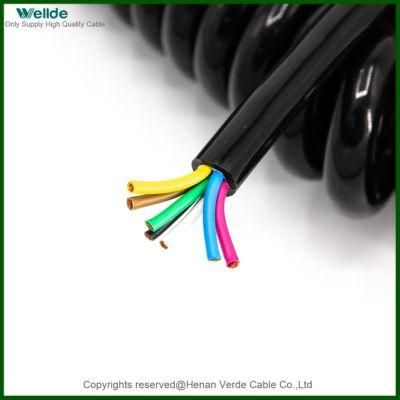 Customized Multi Cores Flexible Wire Spring Coiled Electric Power Spiral Cable