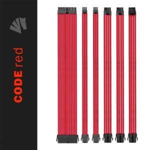 Asiahorse Customization Mod Sleeve Extension Power Supply Cable Kit 18AWG ATX/EPS/8-Pin PCI-E/6-Pin PCI-E (red)