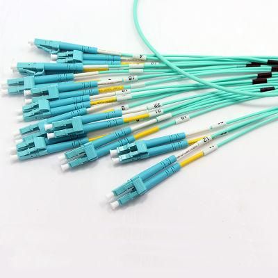 Customization Logo 24 Core MTP Male to LC Fanout Harness Cable Fiber Optic Patch Cord