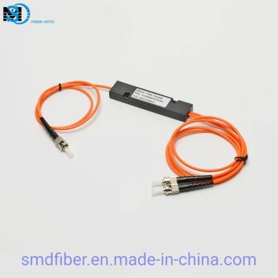 1X2 ST/PC 3.0mm Fiber Cable ABS Box Optical Splitter Coupler