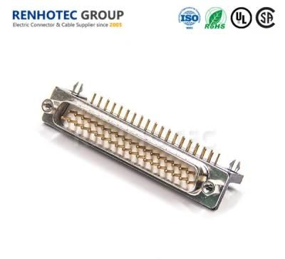 Right Angled Solder Type Male D Sub Connector 37 Pin