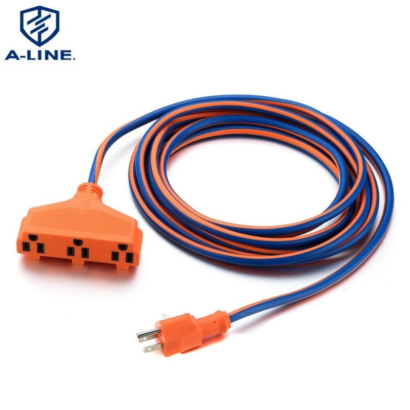Us Standard 16A 3 Prong Heavy Duty Orange Extension Cord Manufacture