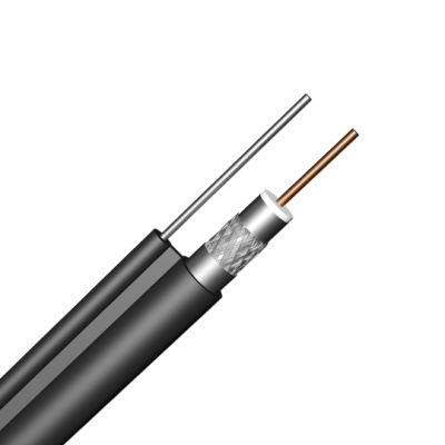 China Factory Supply RG6 Trishield with Messenger CCS 60% Coverage 75ohm RG6 Coaxial Cable