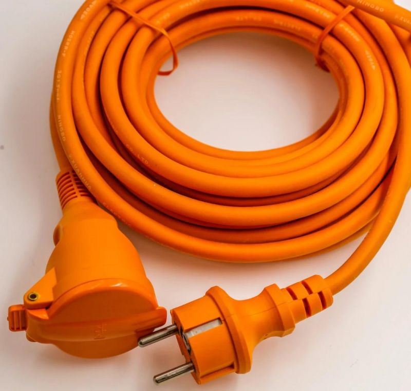 Extension Cable Extension Rubber Power Cable with Schuko Garden IP44 Orange