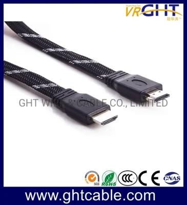 20m Cu High Quality Flat HDMI Cable with Braiding Jacket Black