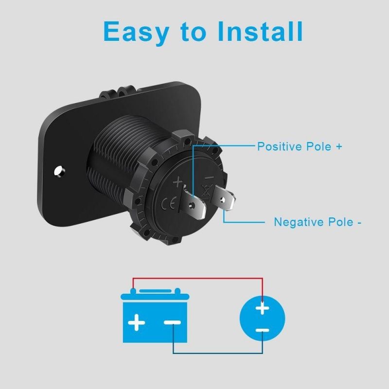Cigarette Lighter Socket, 12V Power Outlet Receptacle for Car Marine Motorcycle ATV RV