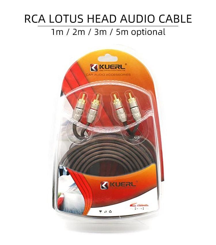 Auto Audio Wire High Quality 1/2/3/5m RCA Cable for Car