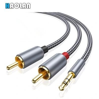 3.5mm to RCA Audio Cable, Nylon-Braided 3.5mm to 2RCA Audio Auxiliary Stereo Y Splitter Cable, 3.5mm to 2 RCA Male