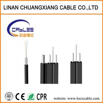 Optical Fiber Cable Single Model FTTH Cable Gjyfxch 1-4 Cores Flat Cable Communication Cable LSZH Steel Wire