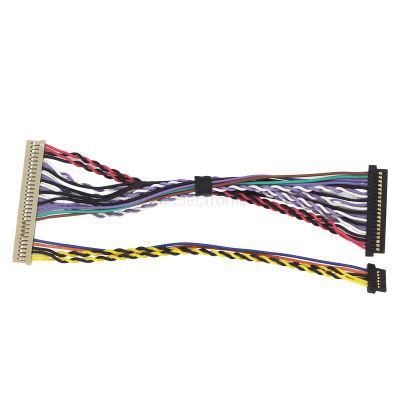 Electronic Wire Harness Multicolor Flat Ribbon Cable 26-Pin One-in-Two Female to Multi-Head Flat IDC Ribbon Cable/Lvds Wiring Harness