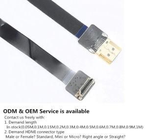 Xaja HDMI Cable Straight Type a Female to Male Type C Mini Straight Flexible Super Soft Flat Ribbon Cable