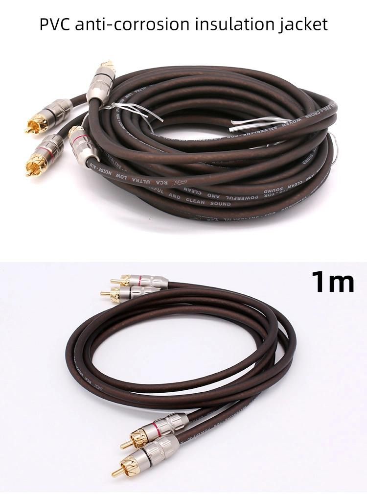 Auto Audio Wire High Quality 1/2/3/5m RCA Cable for Car