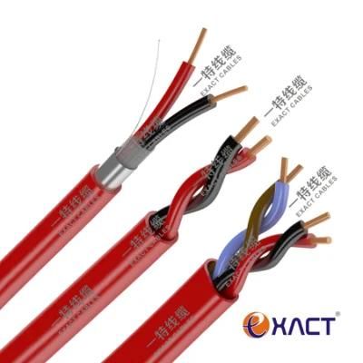 ExactCables-Shielded 2x1.0mm2 solid Bare Copper conductor red PVC twisted pair fire alarm cable