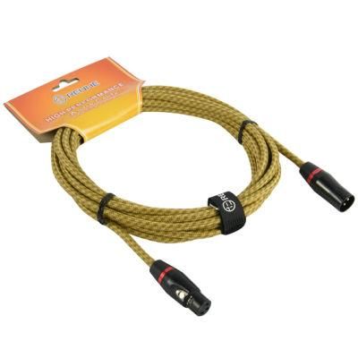 Audio Cable Mic Wire Cord Microphone Cable Extension Gold 3pin Cannon XLR Male to Female 24/22 AWG Ga/Guage OFC CCA Balanced Studio