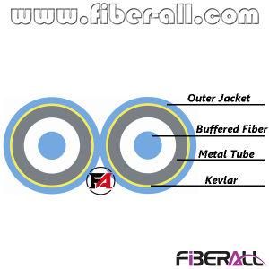 Duplex Indoor Armoured Cable with Spiral Metal Tube Tight Buffer